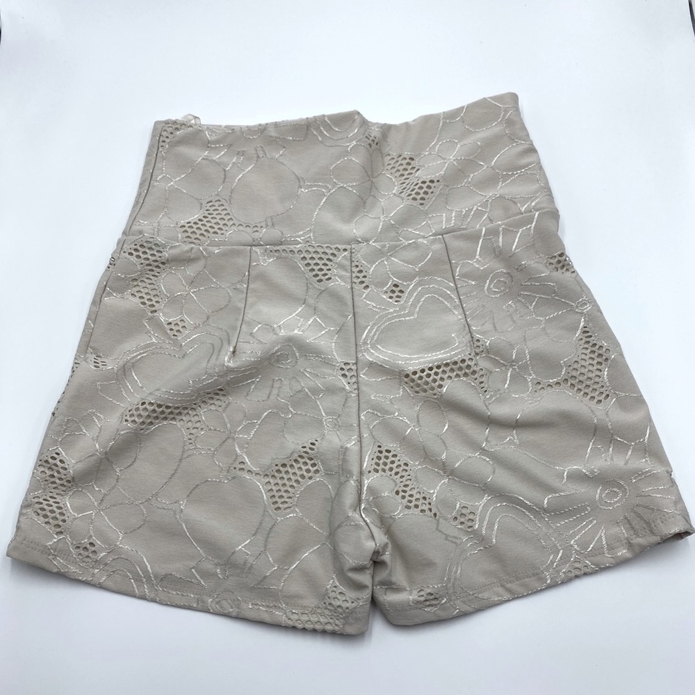 Monaco Floral Gold Flower High Waisted Shorts